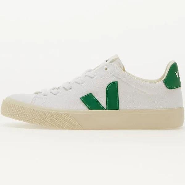 Veja Campo Canvas White/ Emeraude