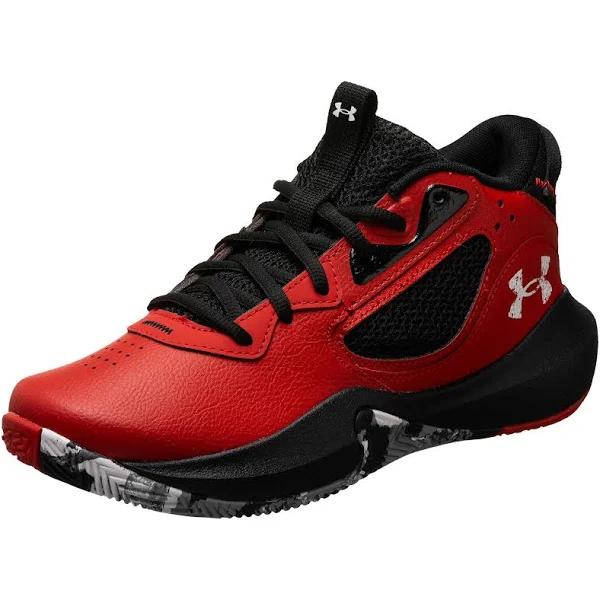 Under Armour Lockdown 6 GS Kids Basketball Shoes Red/Black US 5