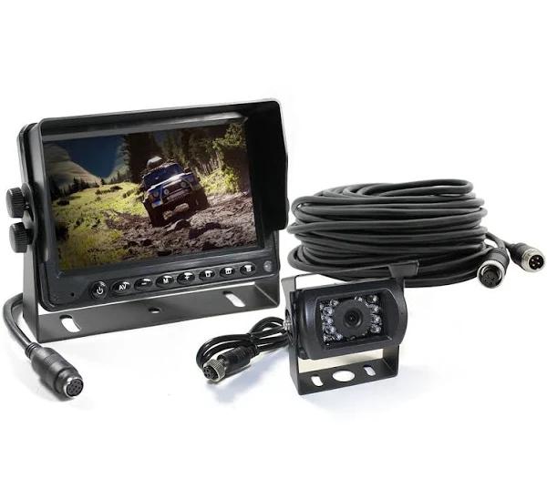 Elinz 5" Monitor LCD 12V/24V Car Reversing Rearview Camera with Mic System Kit 4pin