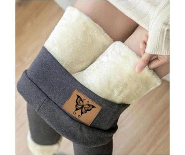 Winter Plush Fleece Lined Leggings Warm High Waist Stretchy Slimming Pants S-5xl