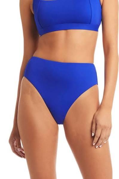 Sea Level Eco Essentials Retro High Waist Bikini Brief - Cobalt - 16