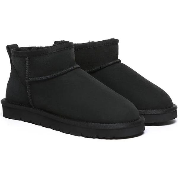 Australian Shepherd UGG Boots Double Faced Sheepskin Wool Ankle Mini Boots Jade Black / AU Ladies 4 / AU Men 2 / EU 35