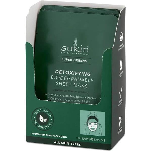 Sukin Super Greens Detoxifying Sheet Mask 25 ml