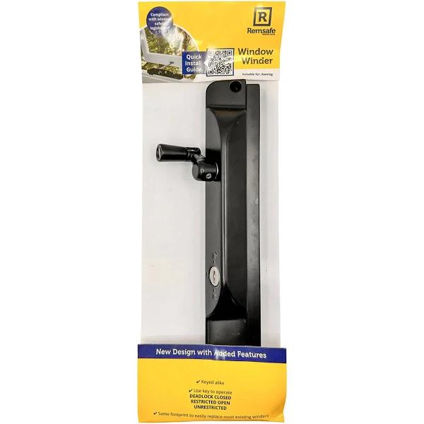 Remsafe Window Locks Stainless Steel Black Winder