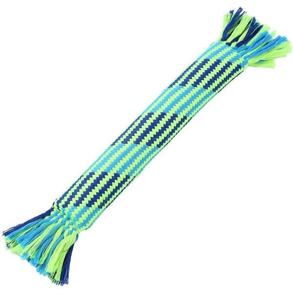 Dog Rope Chew Toy w/ Rubber Core [12 Pack] Tug-of-war Fetch Interactive Rope Toy Heavy Duty Woven Rope Tug Chew Pet Toy Teething Aid Tooth Gum Health