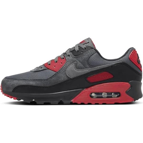 Men's Nike Air Max 90 Shoes 10.5 Black/Smoke Grey/Iron Grey/Fire Red