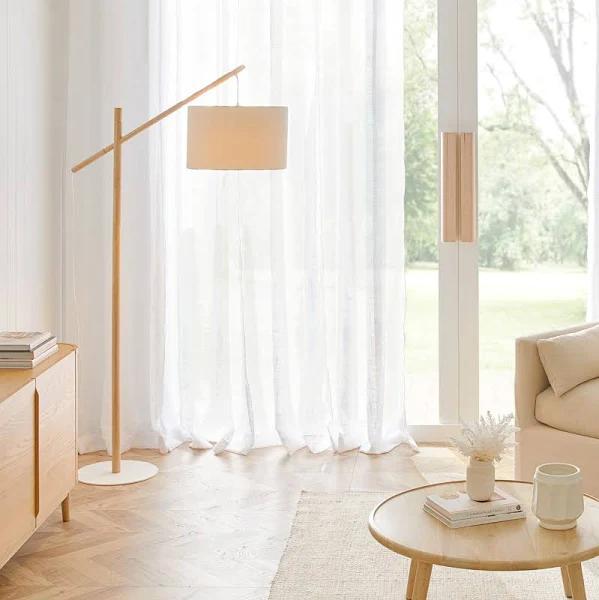 Adairs Oslo Natural & White Floor Light - Floor Lamp