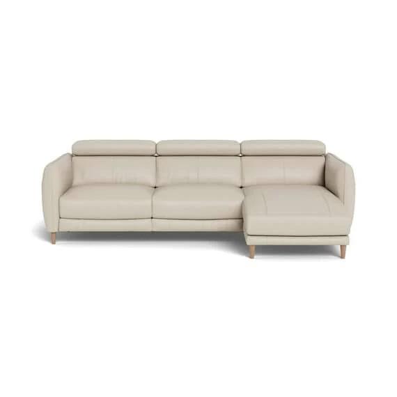 Hugo Leather Electric Recliner Modular Sofa Pale Grey by Freedom