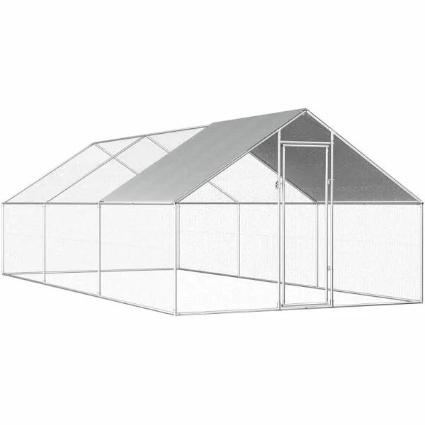 Outdoor Chicken Cage 2.75x6x1.92 M Galvanised Steel