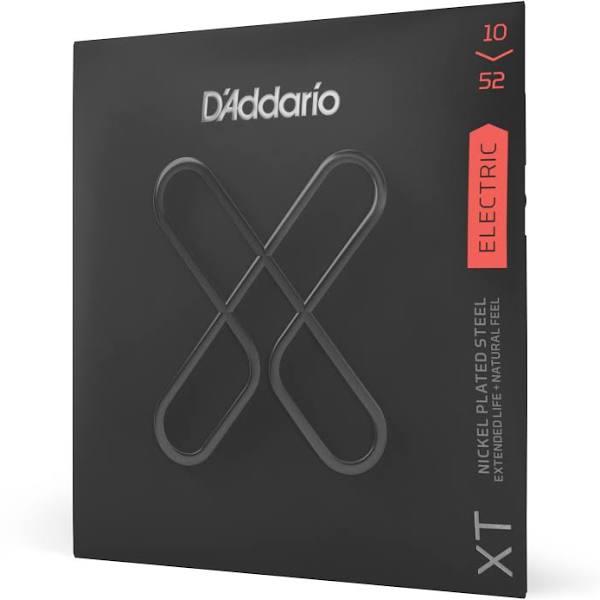 D'Addario XTE1052 XT Nickel Plated Steel Light Top / Heavy Bottom Electric Guitar Strings, 10-52