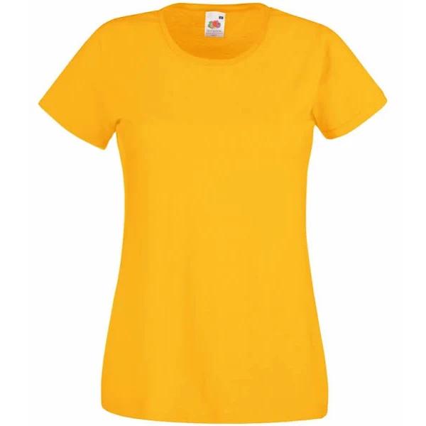 Fruit of The Loom Ladies/Womens Lady-Fit Valueweight Short Sleeve T-Shirt (Pack of 5) Sunflower XS Cotton Ladies Short Sleeve T-Shirt