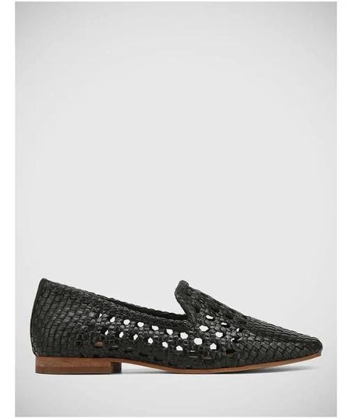 Wittner Binx Leather Weave Loafer in Black 37