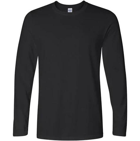 Gildan Mens Soft Style Long Sleeve T-Shirt (Pack of 5) Black XL