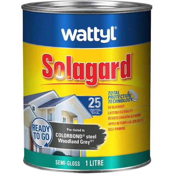 Wattyl Solagard 1L Pre-tinted Woodland Grey Semi-Gloss Exterior Paint