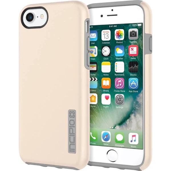 Incipio - DualPro Case for Apple iPhone 7 - Gray/Iridescent Champagne