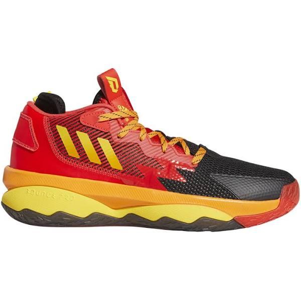 adidas-Dame 8 Mr. Incredible Shoes-Unisex-Core Black / Team Yellow / Vivid Red-12