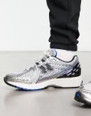 New Balance 1906 Sneakers in White Metallic and Blue With Black