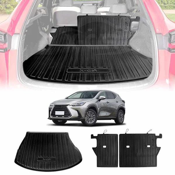 X-CAR Boot Liner Back Seat Protector Combo for Lexus NX250 NX350 Nx350h NX450h 2022-2024 Heavy Duty Car Kick Mats Cover Cargo Trunk Mat