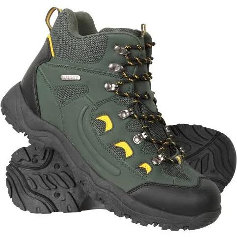 Mountain Warehouse Adventurer Mens Waterproof Hiking Boots - Green | Size 9½