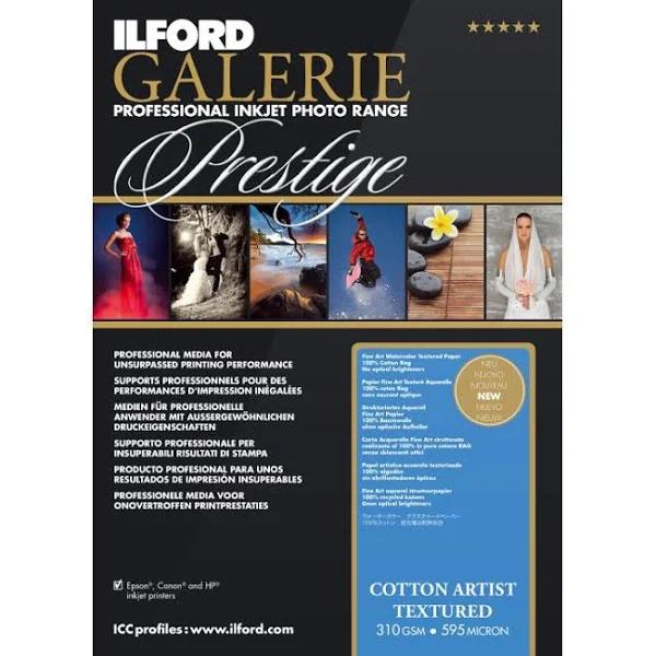 Ilford Galerie Cotton Artist Textured (25 Sheets) 310gsm A2