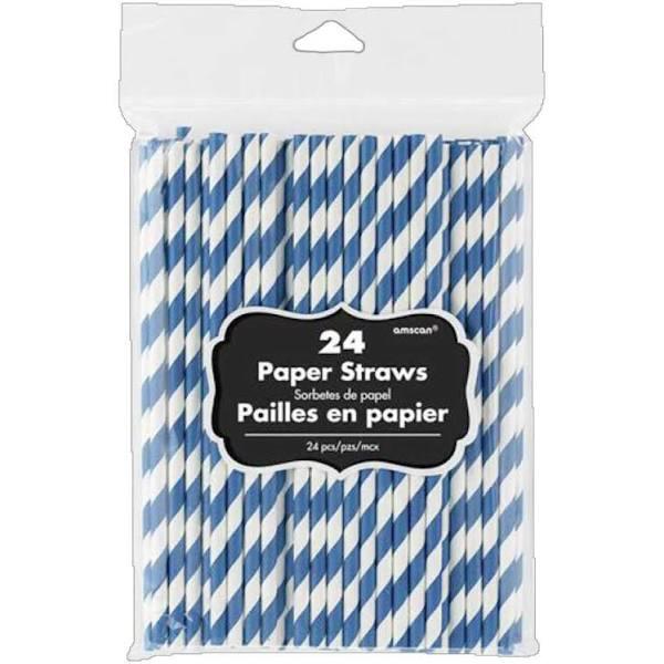 Paper Straws 24 Pack - Royal Blue