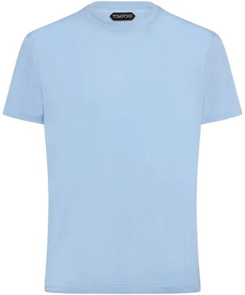 Tom Ford | Men Cotton Blend Crewneck T-Shirt Azur 44