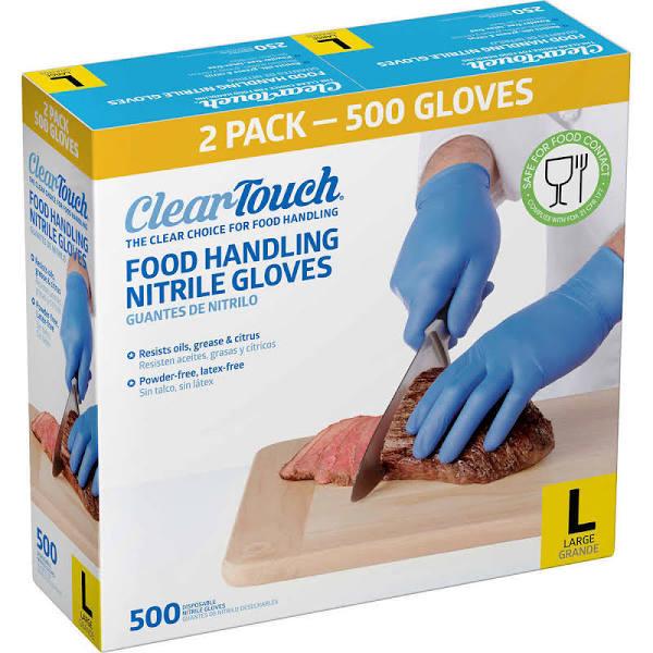 Medline Clear-Touch Food Handling Nitrile Gloves, Latex and Powder Free, Medium, 500 Count