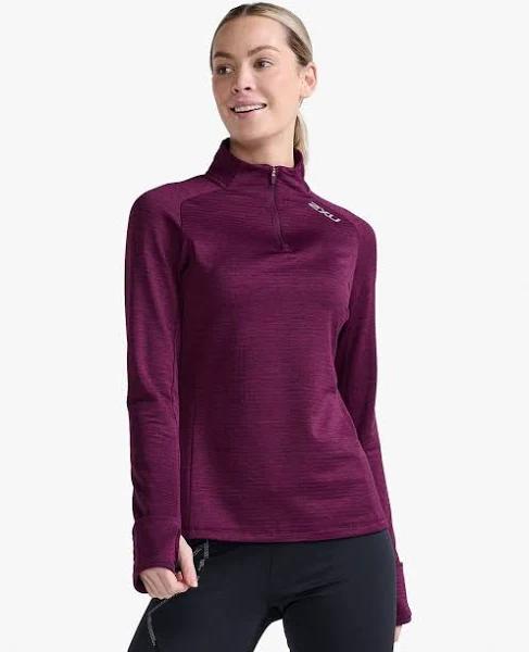 Ignition 1/4 Zip, 2XU, L, Beet/Silver Reflective, Female