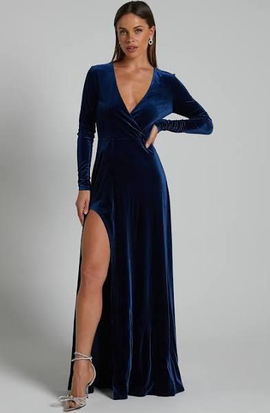 Sloane Maxi Dress - Long Sleeve Wrap Dress in Navy | Wedding Guest Dresses | Cyber Monday Sale