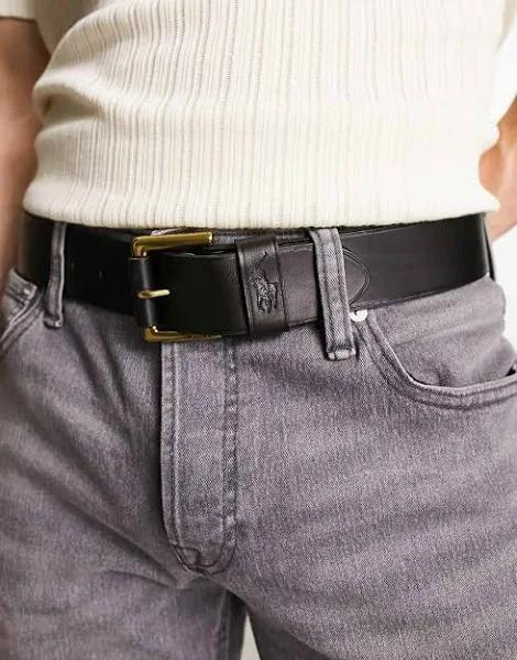 Polo Ralph Lauren Leather Polo Pony Belt - Black - 34