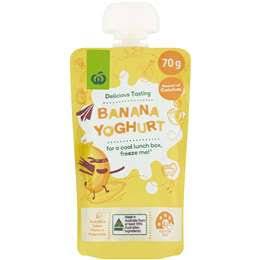 Woolworths Banana Yoghurt Pouch 70g