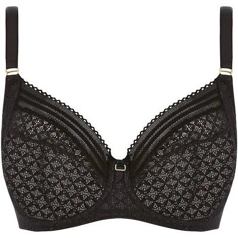 Freya Viva Underwired Side Support Bra - Lace Noir/Black - 14HH Lace Noir/Black