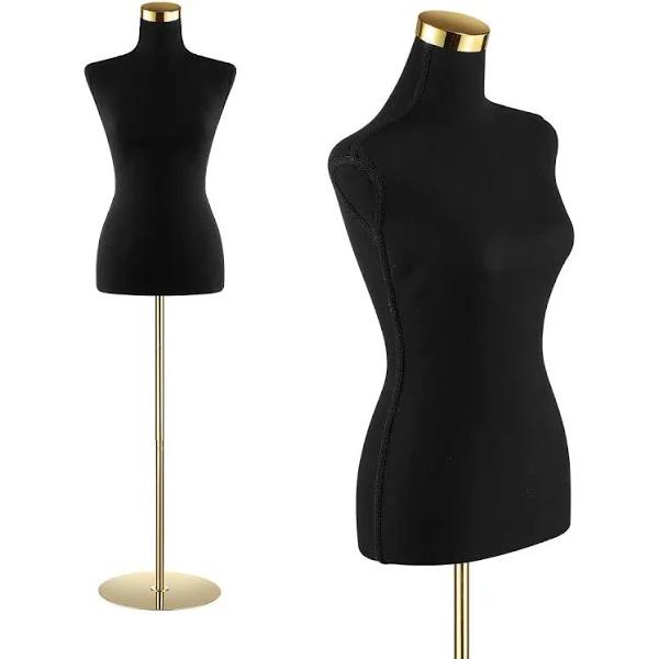 Luxsuite Female Mannequin Torso Display Stand Manikin Dress Form Dressmakers Sewing Fashion Tripod Base 160-177CM Black