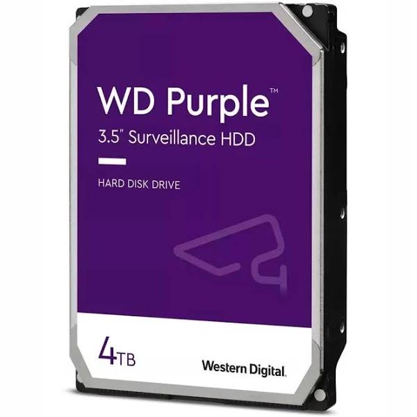 Western Digital WD 4TB Purple 3.5 Hard Drive, SATA III, 5400RPM, 256MB Cache, Surveillance Storage, Up To 64 Cameras, 3Y