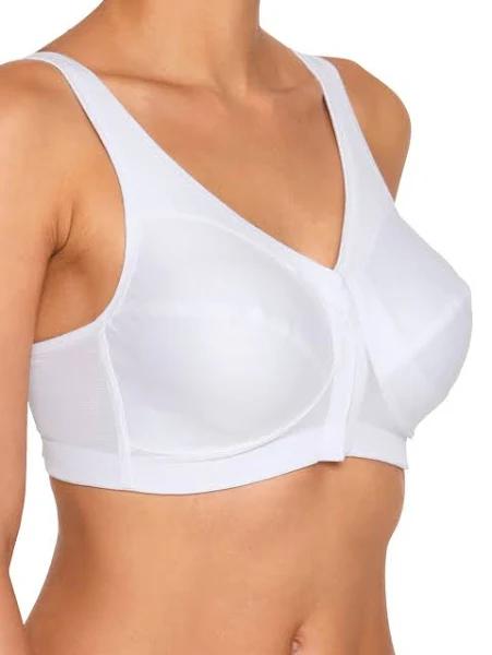 Glamorise Magiclift Front-Closure Posture Back Wire-Free Bra - White 28J 1265 Plus Size Bra - AfterPay Available