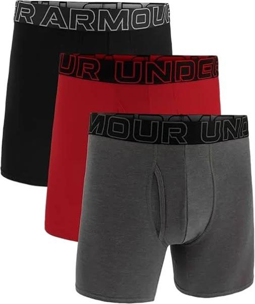 Under Armour Men's Performance Cotton 6" 3-Pack Boxerjock Gray SM