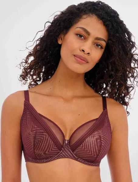 Freya Tailored UW High Apex Plunge Bra Dark Cherry 14F