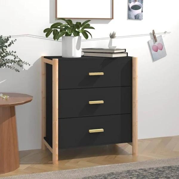 vidaXL Sideboard Black 62x38x70 cm Engineered Wood