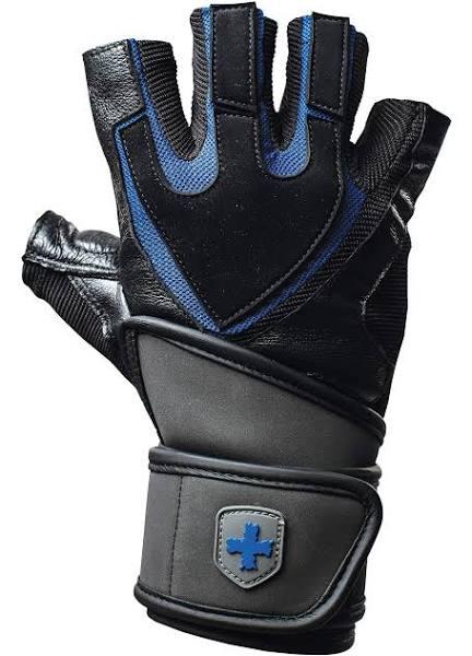 Harbinger Training Grip Wristwrap Gloves Black/Blue Small