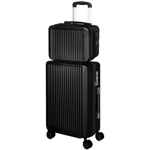 Slimbridge Luggage Suitcase Trolley Set Travel Lightweight 2pc 14"+20" Black - AfterPay & zipPay Available