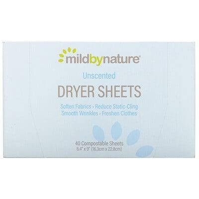 Mild by Nature Dryer Sheets Unscented 40 Compostable Sheets