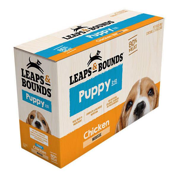 Leaps & Bounds Chicken Mousse Puppy Food Can Size 85gx12