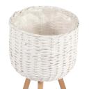 Cooper & Co Natural Wicker Pot Planter Stand Grey / Medium