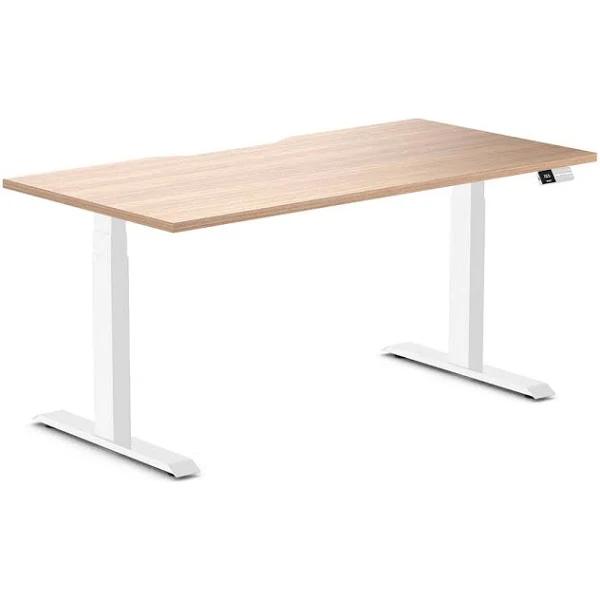 Desky Dual Scalloped Melamine Sit Stand Desk