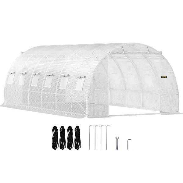 VEVOR Walk-in Tunnel Greenhouse Galvanized Frame Waterproof Cover 20x10x7 ft