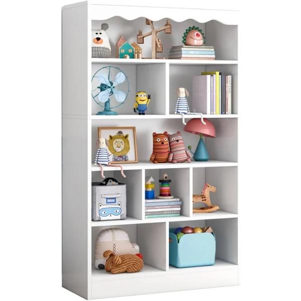 Foret Bookshelf Kids Bookcase Display Rack Organiser Shelves Children Shelf White