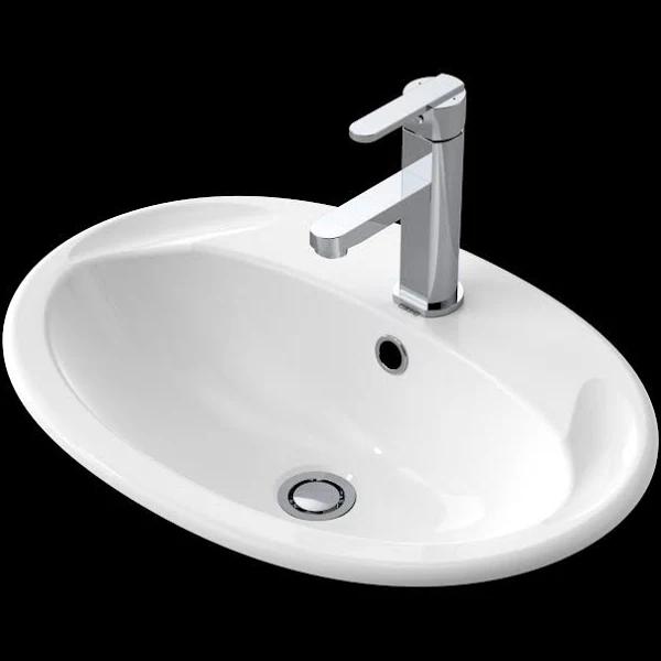 Caroma White Centro Vanity Basin with 1 Tap Hole