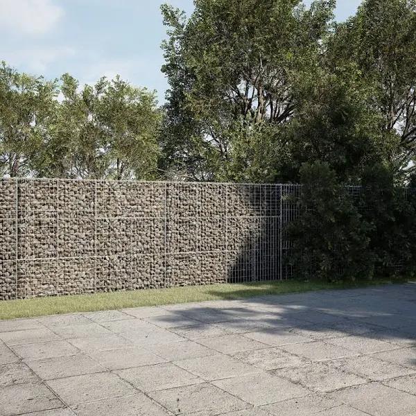 vidaXL Galvanised Iron Gabion Basket with Cover - 400 x 50 x 150cm