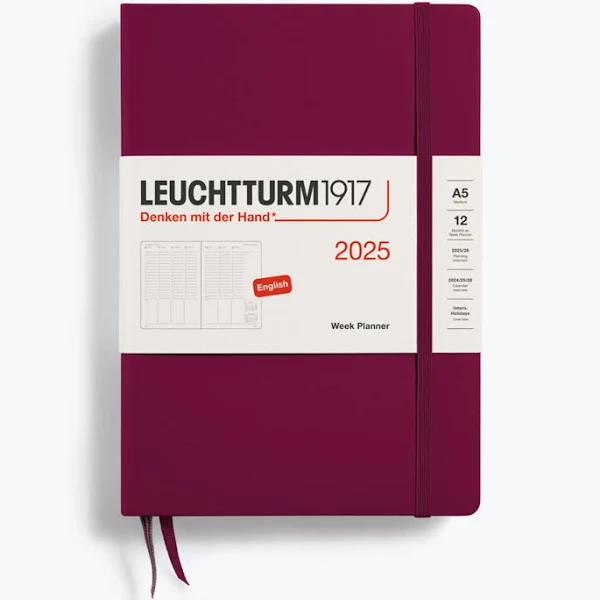 Leuchtturm1917 - 2025 Diary - Week Planner - A5 - Port Red