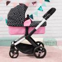 Bayer Xeo Compact Doll Pram - Pink w/White Hearts & Pink Bow New